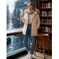 thumbnail image 4 of Ampake Women's Winter Coat Puffer Jacket Long Waterproof Parka with Detachable Hood Beige L, 4 of 13