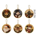 thumbnail image 3 of WEIOUKC 6PCS Wooden Christmas Ornaments Diamond Painting Kits for Adults, Christmas Diamond Art Hanging Pendant DIY Single-Side Craft Kit, for Tree & Wall Decor, 3 of 7