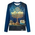 thumbnail image 4 of Wancir Hanukkah Sweatshirt Women Ugly Hanukkah Sweater Menorahs Graphic Crewneck Pullover Shirt, 4 of 4