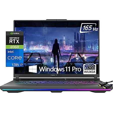 ASUS 2023 Newest ROG Strix G16 16" WUXGA 165Hz Gaming Laptop, Intel Core i7-13650HX(Beats i9-12900HX), GeForce RTX 4060, 40GB DDR5, 2TB PCIe SSD, RGB KB, Windows 11 Pro, Eclipse Gray