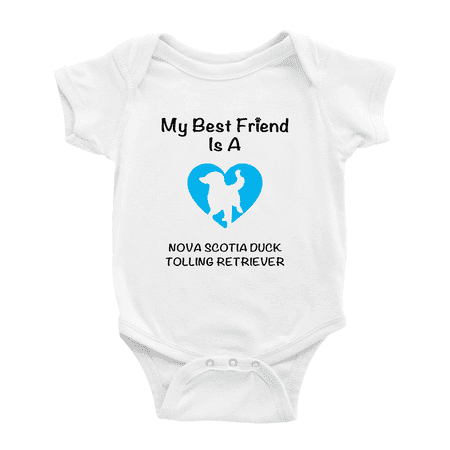 

My Best Friend is A Nova Scotia Duck Tolling Retriever Dog Funny Baby Romper 0-3 Months