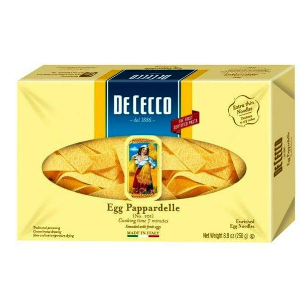 12 PACKS De Cecco Egg Pappardelle Enriched Egg Noodles, 8.8oz