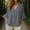 *Gray, variant on ClodeEU Women's Linen Blend V Neck Loose Fit Blouse with Shoulder Pleats ,Solid Color Loose Casual Top Green,Womens Plus S
