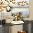 thumbnail image 2 of 10" x 9" Gold Aluminum Metal Jack Abstract Sculpture, by DecMode, 2 of 7