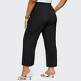 thumbnail image 3 of ZQUUVOU Women's Wide Leg Pants Plus Size Casual Cropped Pants For Women Black, 3 of 8