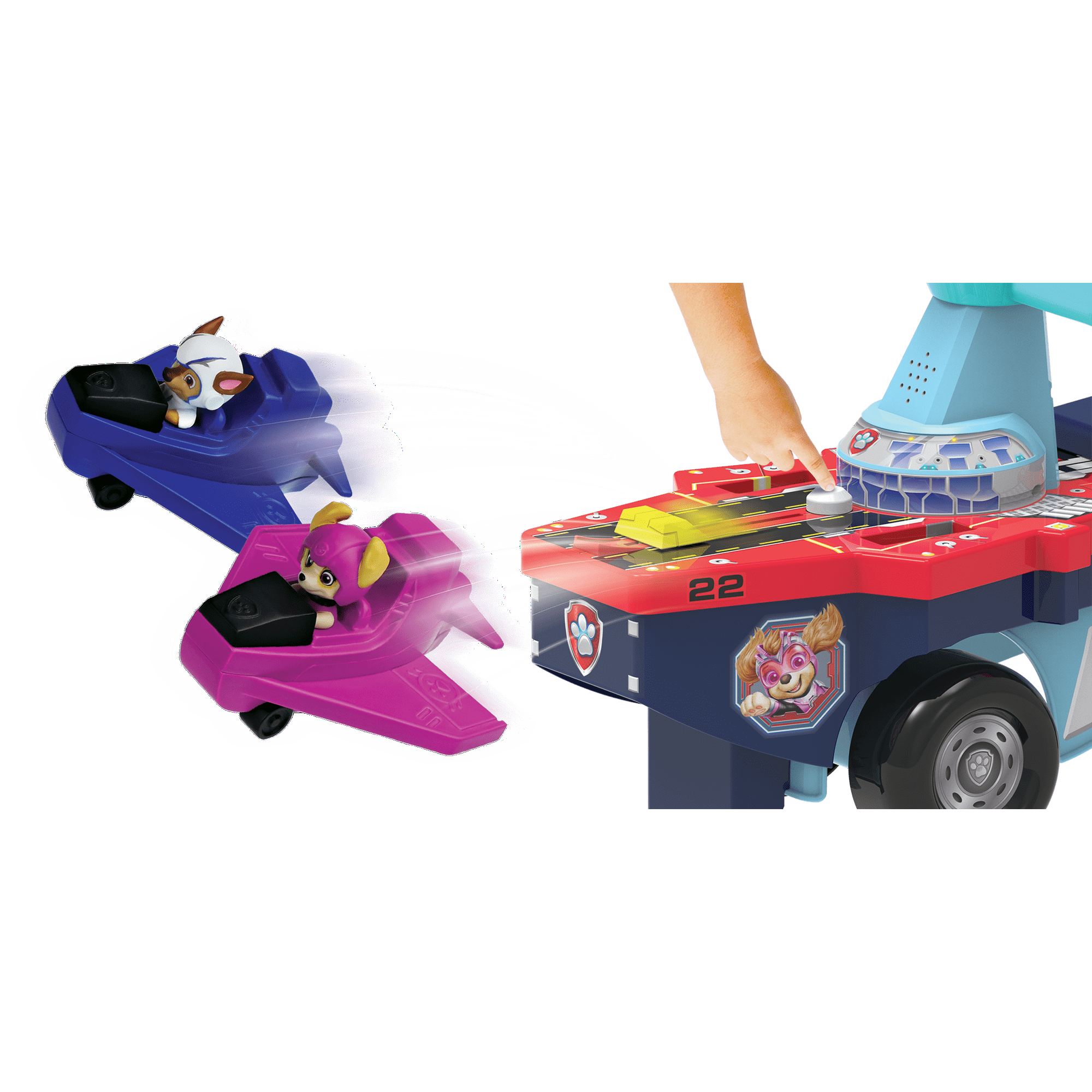 Paw Patrol Aircraft Carrier Ride-On with 2 Launchable Jets and Push & Pedal Ride-Ons