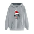 thumbnail image 2 of AGWOLF Ugly Christmas Sweatshirts for Women Merry Christmas Print Hooded Pullover Drewstring Long Sleeve Hoodies Vacation Party Outdoor Tops with Pockets, 2 of 3
