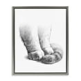 thumbnail image 5 of Stupell Industries Fluffy Cat Paws Tail Curled Monochrome Drawing Luster Gray Framed Floating Canvas Wall Art, 16x20, by Ziwei Li, 5 of 5