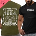 thumbnail image 3 of Camisa de algodón de 40 cumpleaños para hombres, camisetas con estampado de leyendas nacidas en 1984, Vintage de 40 años, pecho izquierdo, espalda completa, 3 of 5