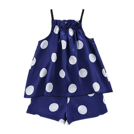 

GUNIA Kids Baby Boys Girls Pajamas Toddler Polka Dot Printing Sleeveless Harness Loungewear Outfits Leisure And Fashion Homewear Basic Cotton Sleepwear Pjs For Daily