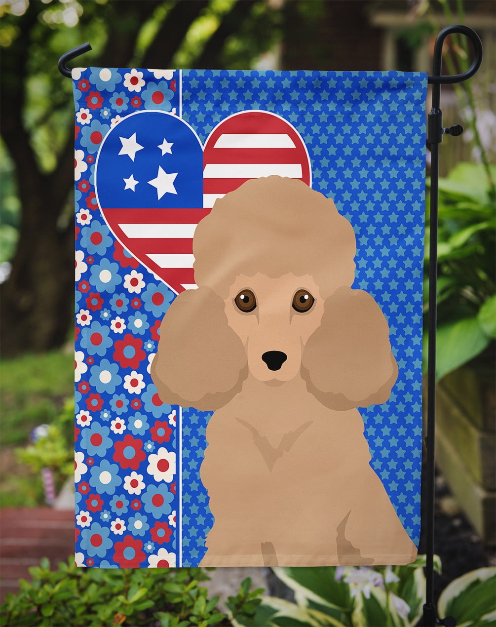 Carolines Treasures WDK5273GF 11.25 x 15.5 in. Toy Apricot Poodle USA American Garden Flag