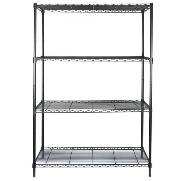 ZENY Storage Shelving Unit Garage Storage Tower 4 Tiers Iron 54" H 350lbs, Black