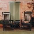 thumbnail image 4 of Kozyard Patio Rockers High Back Slat Rocking Chair, Solid Wood Outdoor Rocking Chair Set of 2, Black, 4 of 8