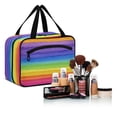 thumbnail image 6 of Travel Toiletry Bag with Metal Hook Large Capacity Cosmetic Bag Toiletry Bags for Travel, Gym, Camping Watercolor Rainbow Colors, 6 of 9