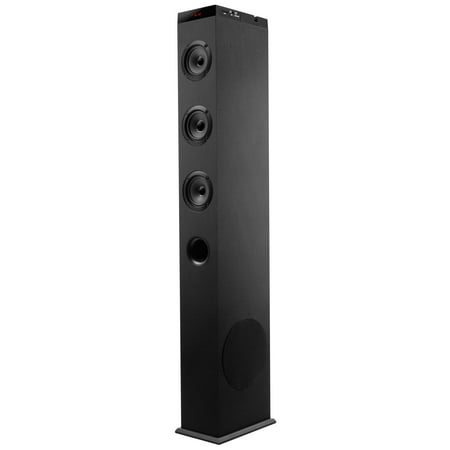 Frisby 2.1 Ch Wireless Bluetooth Floorstanding Tower Home Speaker System with Built in Dock Station, USB Charging, Aux 3.5mm, SD Slot, FM Radio & EQ Settings