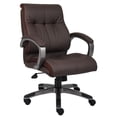 thumbnail image 1 of Boss Office Double Plush Mid Back Leather Office Swivel Chair in Brown, 1 of 2