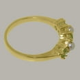 thumbnail image 4 of LBG British Made 9k Yellow Gold Natural Peridot & Cultured Pearl Womens Eternity Ring - 33 size options - Size 6.5, 4 of 7