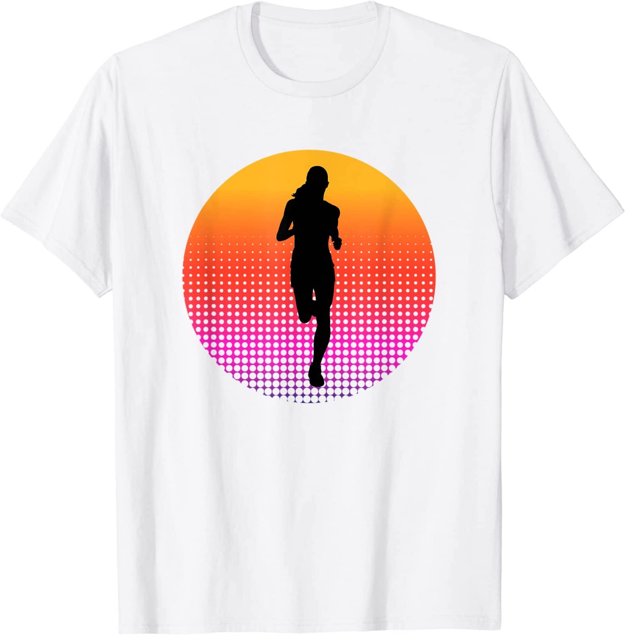 Running Woman Silhouette Runner Athlete Marathon Sprinter TShirt