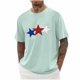 thumbnail image 1 of Tops para hombre, blusas y camisas de cuello redondo y manga corta para hombre, blusas casuales de moda con cuello redondo y manga corta para hombre, blusas de poliéster para hombre, 1 of 4