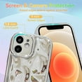 thumbnail image 3 of Case for iPhone 12, Cute 3D Meteorolite Pleats Water Ripple Waves Shape Phone Case Holographic Case Silicone Camera Lens Protection Shockproof Bumper Cover Girly Case for Girls Women - Silver, 3 of 18