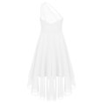 thumbnail image 4 of Rswnyirn Kids One Shoulder Sequin Flower Girl Dress High Low Wedding Bridesmaid Dress Pageant Prom Ivory 10, 4 of 7