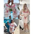 thumbnail image 3 of Vestido playero holgado de manga corta para mujer, con estampado de bikini, ideal para usar en la playa, color rosa (talla S), 3 of 5