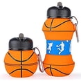 thumbnail image 1 of Botella Agua Plegable Deportiva Forma de Balón Basquetbol, Termo Niños Portable Reusable MADIOLA Botella_Balon, 1 of 4