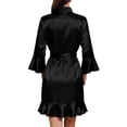 thumbnail image 4 of Spencer Women's Pure Short Silk Robes Bridesmaid Bride Party Satin Robes Sleepwear Loungewear Bathrobes S-2XL, 4 of 9