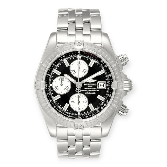 Pre-Owned Breitling Chronomat Evolution A13356 Steel Black Dial Steel Mens Watch
