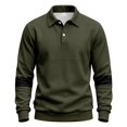 thumbnail image 6 of Men's Polo Shirts Long Sleeve Autumn Color Blocking Lapel Polo Shirt, 6 of 8