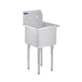thumbnail image 3 of AmGood Stainless Steel Prep & Utility Sink | 304 Stainless Steel | Restaurant, Kitchen, Laundry, Garage | NSF (Bowl Size: 15" x 15" No Faucet), 3 of 4