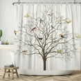 thumbnail image 2 of Farmhouse Tree Branch Fabric Shower Curtain Bird Bath Curtains Rustic Bathroom Decor with Hooks 60Wx72L Inch, 2 of 5