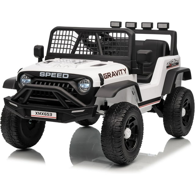 Garvee 12V Kids Ride on Car with Remote Controller, for Children 3-6 Years, White