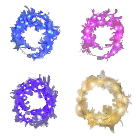 

Luminous Feather Headdress Garland LED Luminous Angel Feather Garland Colorful Party Glow Neon Party Cups Glow in The Decorations Desktop Light Bar Party Adults Light Lamps for Room Lights for Glow