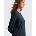 thumbnail image 4 of CRZ YOGA Pima Cotton Long Sleeve Shirts for Women Soft Crew Neck Casual Loose Workout Yoga Tops, 4 of 5