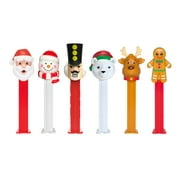 PEZ Candy Christmas Tube, 1 Candy Dispenser Plus 7 Rolls Assorted Fruit Candy, 1 Count, 2.03oz