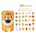 thumbnail image 1 of Juego de alimentación de animales, juego de combinación, entrenamiento con palillos, juguete de madera para clasificar alimentos con cuchara para escu, 1 of 9