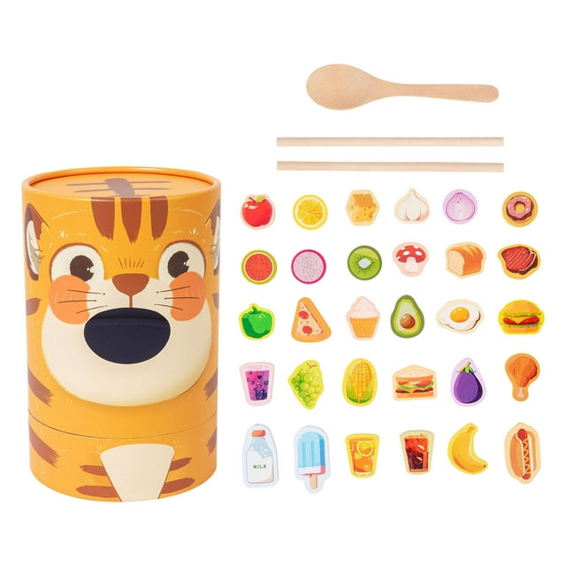Juego de alimentación de animales, juego de combinación, entrenamiento con palillos, juguete de madera para clasificar alimentos con cuchara para escu