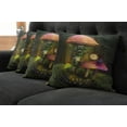 thumbnail image 5 of Ambesonne Fantasy Throw Pillow Cover 4 Pack, Giant Mushroom and Elve, 16", Green Coral, 5 of 5