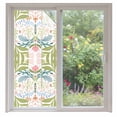 thumbnail image 2 of Boho Green Flower Window Privacy Film, Botanical Watercolor Leaf Floral Static Cling UV Sun Blocking Tint Film Heat Control Windows Films for Bedroom Bathroom, Window Stickers 35.4"x78.7", 2 of 8