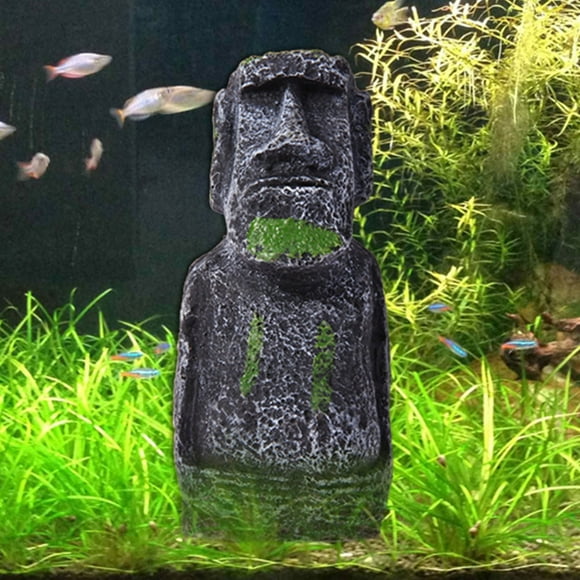Fish Tanks Landscaping Artificial Easter Island Statue Portraits Decorations