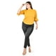 thumbnail image 5 of Blusa de manga 3/4 con olan Roman Fashion /Tallas Extras, 012 (Mostaza) amarillo 42, 5 of 6
