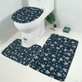 thumbnail image 2 of Pioneer Flower Floral Print Pattern Bathroom Rugs Sets 3 Piece,Toilet Cover Set,Absorbent Non Slip Bathroom Mats Sets with U-Shaped Contour Rug Toilet Rug Set, 2 of 5