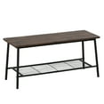 thumbnail image 5 of 6 Piece Dining Table Set, Wooden Dining Table with Storage Rack, 4 Chair and Bench, Stainless Steel Frame Modern Dining Set for Home, Kitchen, Breakfast Small Space, Easy Assembly, Deep, 5 of 7