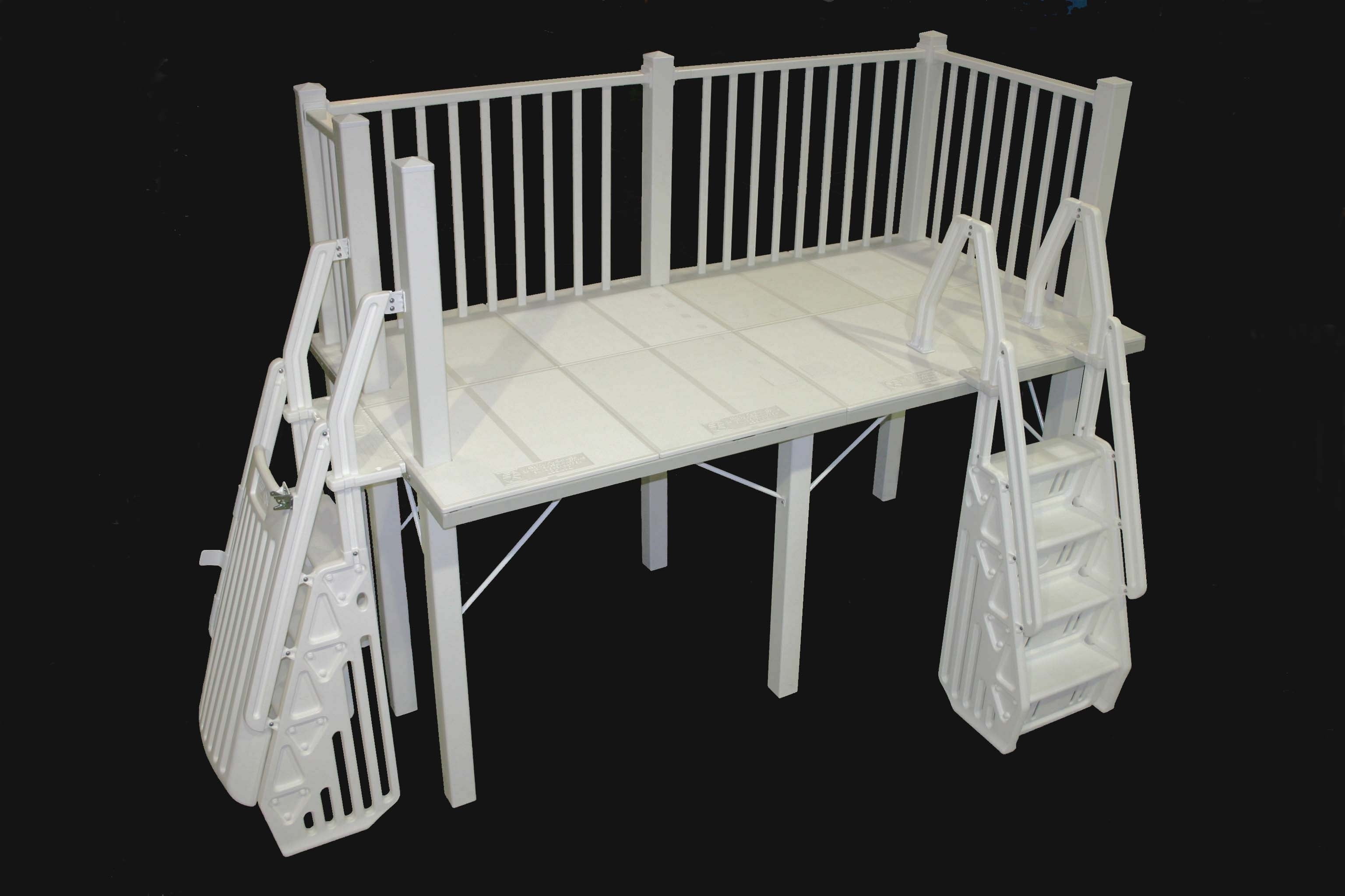 Vinyl Works Resin Above Ground Swimming Pool Deck Kit, Taupe