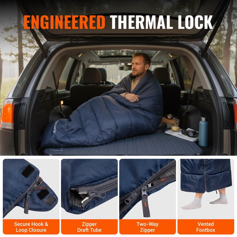 KingCamp Oversized Flannel Sleeping Bag, Waterproof, 5F-39F photo 8