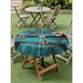 thumbnail image 5 of Outdoor Tablecloth with Umbrella Hole Zipper Teal Brown Wood Round Tablecloth 54" Waterproof Outside Table Cloth Vintage Chic Shabby Plank Patio Table Cover Tablecloths for Picnic Party, 5 of 8