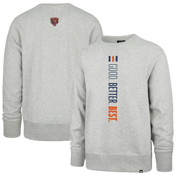 Men's '47 Heather Gray Chicago Bears Good. Better. Best. Franklin Sweatshirt