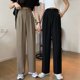 thumbnail image 3 of Pantalones de pierna ancha ajustados verticales de cintura alta estilo coreano de primavera y otoño para chicas gorditas Pantalones de traje casuales de color sólido Pantalones de pierna recta de, 3 of 5