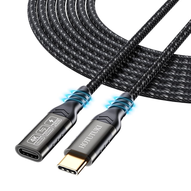 Cable de extensión USB C HOTUTUKI de 3 m, 240 W, PD, carga rápida, 20 Gbps